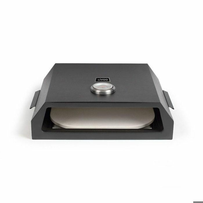 Livoo GS149 Horno de Pizza de Acero Inoxidable para Barbacoa de Gas o Carbón - 33,5 x 27,5 cm