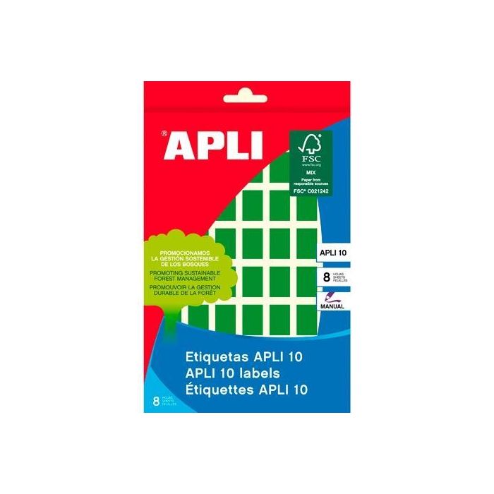 Apli Etiquetas Adhesivas 12x18 mm Escritura Manual C-Romos 56 X 8H Verde Apli Etiquetas Adhesivas 12x18 mm Escritura Manual C-Romos 56 X 8H Verde
