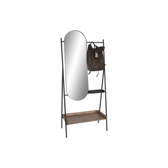 Recibidor Home ESPRIT Negro Natural Metal Abeto 80 x 41 x 183 cm 2