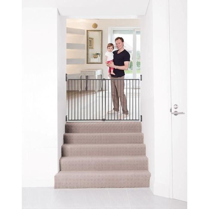 DREAMBABY Barrera de seguridad Extra ancha BROADWAY Gro Gate - Para atornillar - L 76/134,5 x H 76 cm - Gris 4