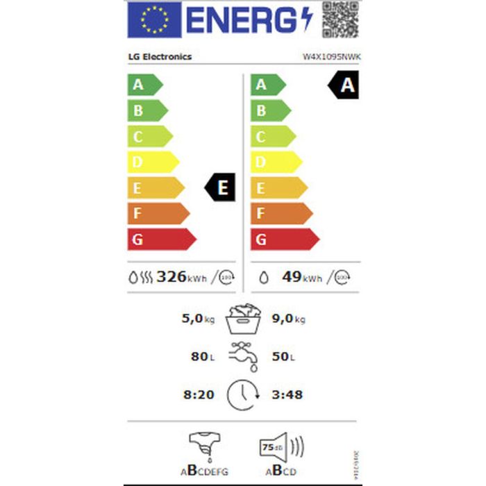 Lavadora - Secadora LG W4X1095NWK 5 kg 9 kg 1