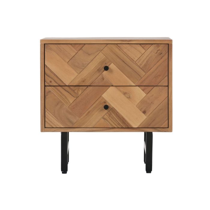 DKD Home Decor Mesita de Noche Moderna Espiga 40 x 50 x 50 cm Acacia y Metal 8