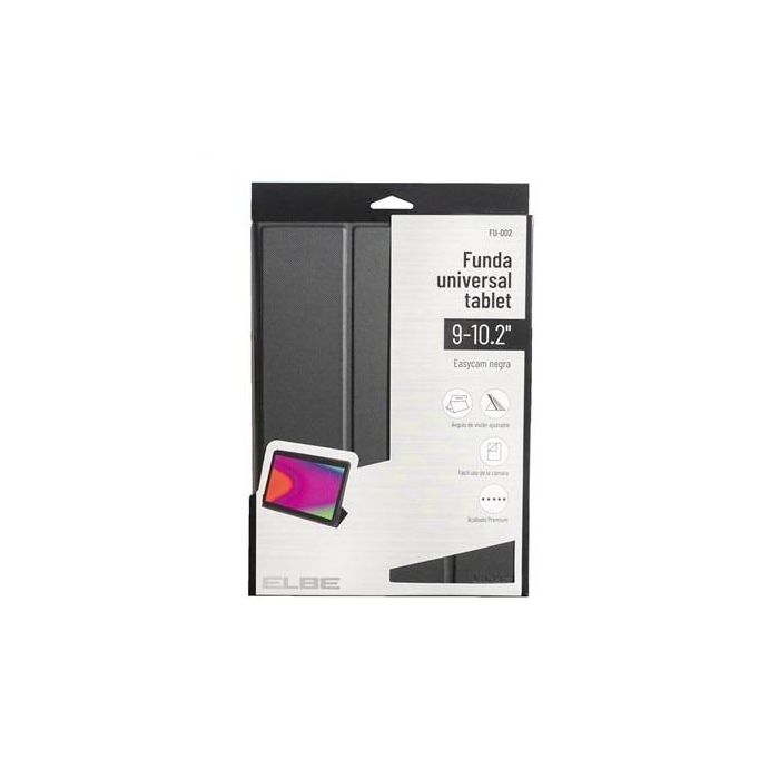 Funda Universal Para Tablet De 9' A 10.2' Negra Fácil Acceso Cámara ELBE FU-002 9