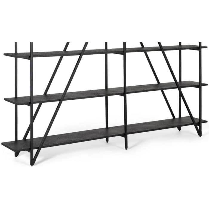 GINER Y COLOMER Estantería Metal MDF 5 Baldas Negro 220 cm 3