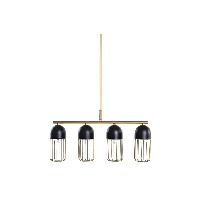 DKD Home Decor Lámpara de Techo Colgante Estilo Loft Metal Negro y Dorado, con 4 Bombillas Casquillo E27, Max. 50W, Dimensiones 11 x 26 x 60 cm 3 DKD Home Decor Lámpara de Techo Colgante Estilo Loft Metal Negro y Dorado, con 4 Bombillas Casquillo E27, Max. 50W, Dimensiones 11 x 26 x 60 cm 3