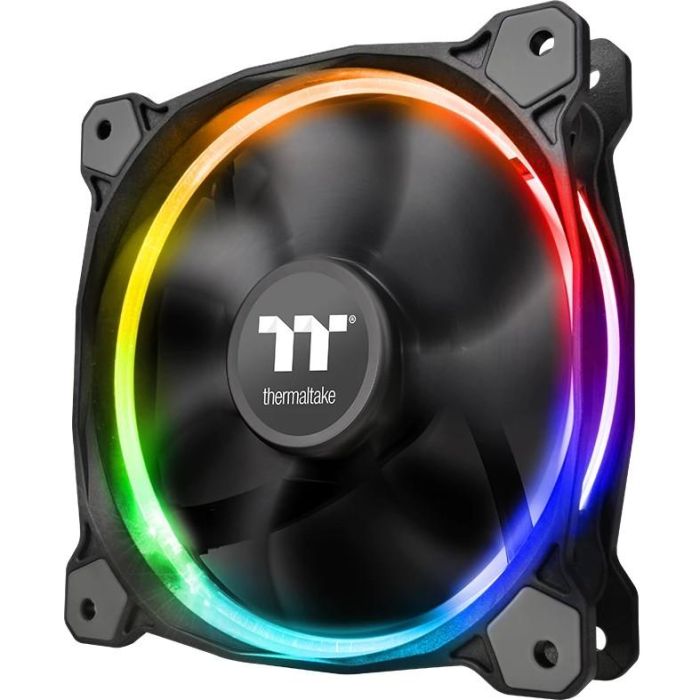 Thermaltake CL-F042-PL12SW-B Ventilador 120mm RGB (3-Pack) para PC, 800-1500 RPM, Iluminación LED, Bajo Ruido 0 Thermaltake CL-F042-PL12SW-B Ventilador 120mm RGB (3-Pack) para PC, 800-1500 RPM, Iluminación LED, Bajo Ruido 0