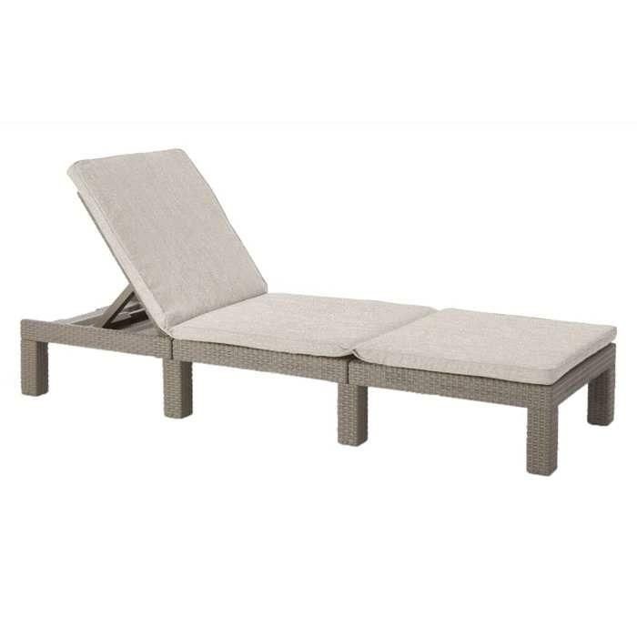 Sillón lounge con cojines imitación resina trenzada ALLIBERT - 4 posiciones - Daytona - Beige 1 Sillón lounge con cojines imitación resina trenzada ALLIBERT - 4 posiciones - Daytona - Beige 1