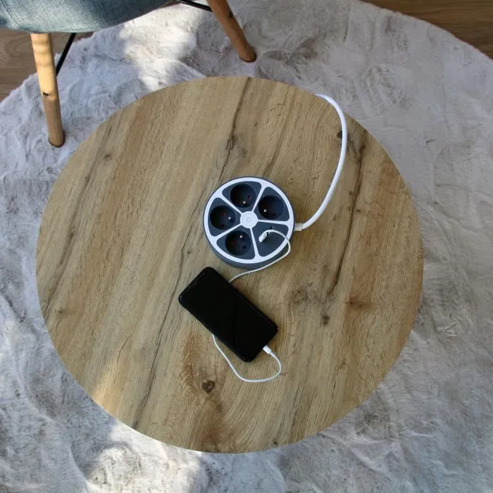 Chacon Multiprise Bureau CHA5411478496526 16A 250V - Max 3680W 4x16A + 2xUSB Cable 1.5m Gris 4