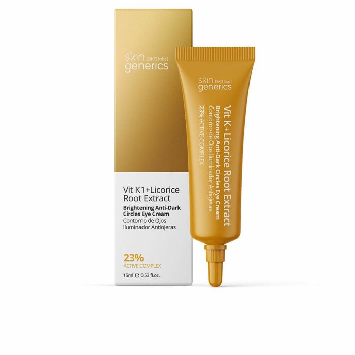 Skin Generics Contorno de Ojos VIT K1, Regaliz y Niacinamida. Anti Ojeras, Bolsas y Manchas Pigmentadas. Efecto Tensor 15 ml