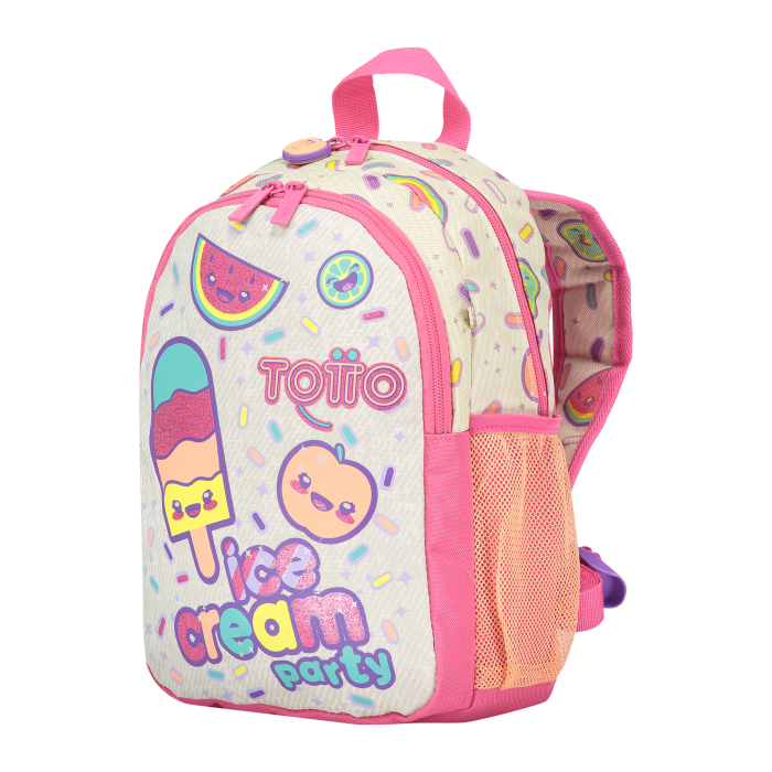 Totto Mochila Morral Ice Fruit S MJ04ICF001-2220-4HES - Amplia, cómoda, con organizador, correas ajustables, llavero, rosa 1