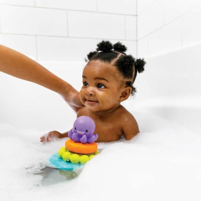 Infantino Pirámide de Baño Pulpo Flotante con 3 Anillos Sensoriales Apilables y Rociador de Agua para Bebés y Niños 1 Infantino Pirámide de Baño Pulpo Flotante con 3 Anillos Sensoriales Apilables y Rociador de Agua para Bebés y Niños 1