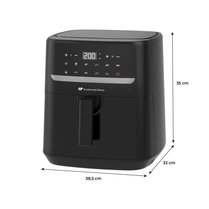 Continental Edison Freidora de Aire CEFR240092L - 9.2 L - 1800 W - Negra 1