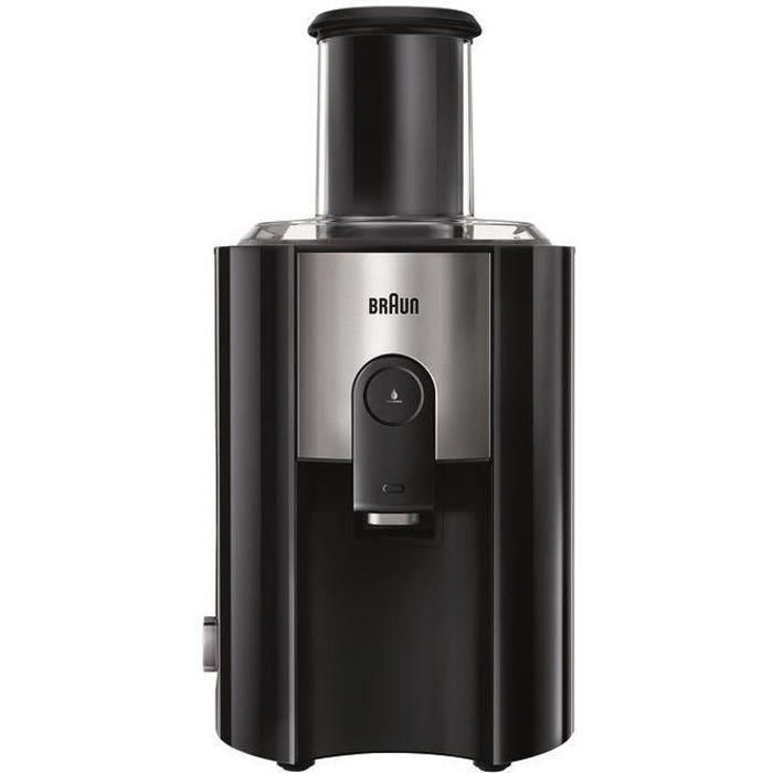 Braun J500 MultiQuick 5 Centrífuga 900W, sistema prensado rápido, chimenea 75mm, 2 velocidades, antigoteo, jarra 1.25L - Negro