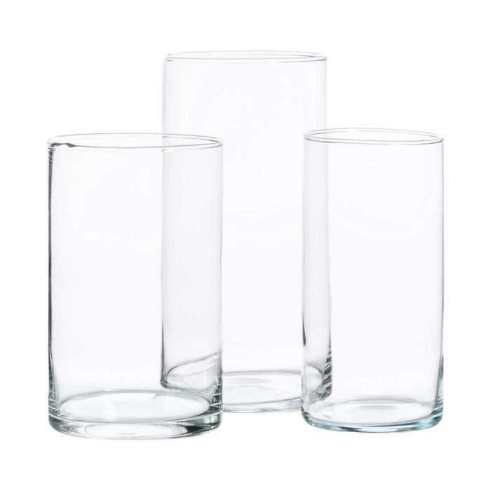 Jarrón Decoración Transparente Cristal 10 X 10 X 20 cm