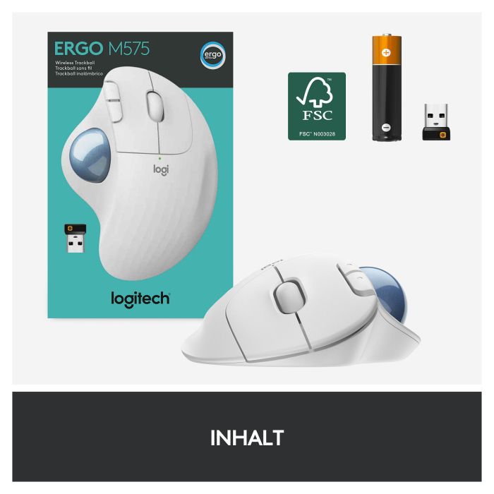 Logitech Ratón Trackball Ergo M575 Bluetooth Inalámbrico Blanco 4