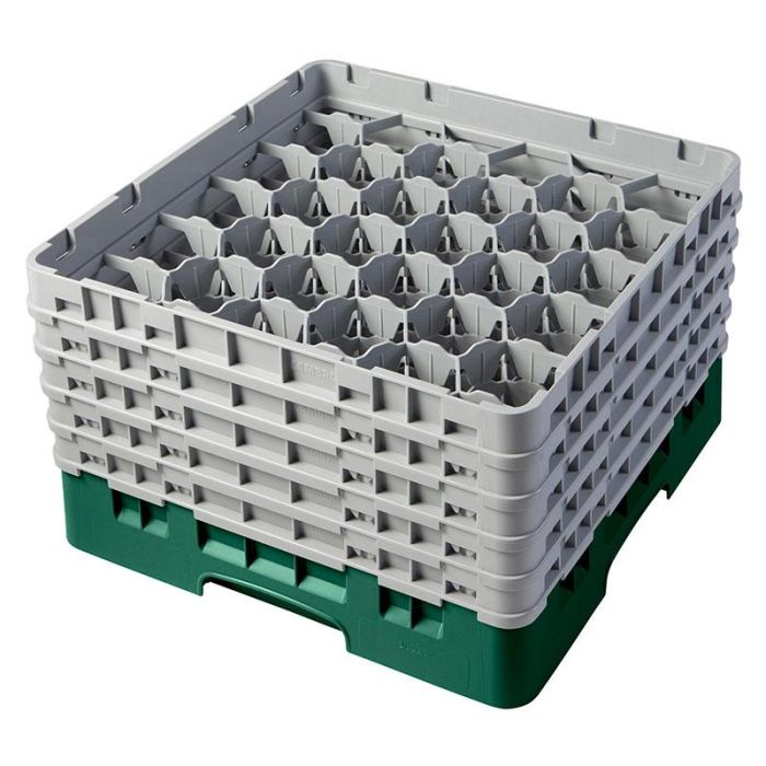 CAMBRO - 30S958-119 - Cesta de lavado 30 comp. 5 alturas - 7,84 cm Ø máx. - alt. máx. 25,8 cm - 50 x 50 x 30,8 cm - Verde sherwood