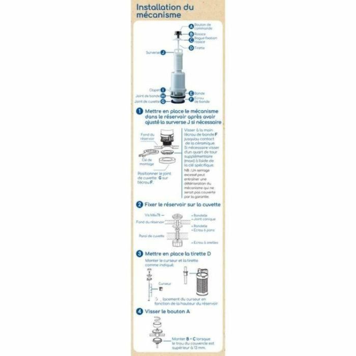 Rousseau AAAAX63332 Kit Cisterna Inodoro Extraíble – Certificado NF – Silencioso – Antisifonaje – Ajustable 7