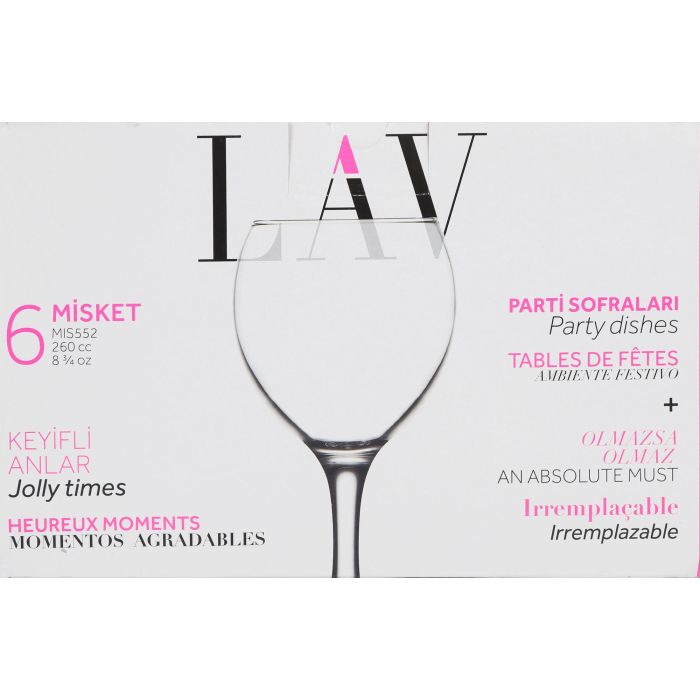Lav Set 6 Copas Agua 260 cc Misket (4 Cajas) 1 Lav Set 6 Copas Agua 260 cc Misket (4 Cajas) 1