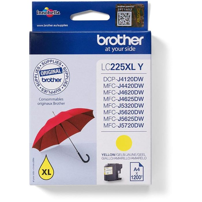Brother LC-225XL-Y Tinta Original Amarilla 1200 páginas compatible con DCP-J4120DW, MFC-J4420DW, J4620DW, J5320DW, J5620DW, J5720DW 0 Brother LC-225XL-Y Tinta Original Amarilla 1200 páginas compatible con DCP-J4120DW, MFC-J4420DW, J4620DW, J5320DW, J5620DW, J5720DW 0