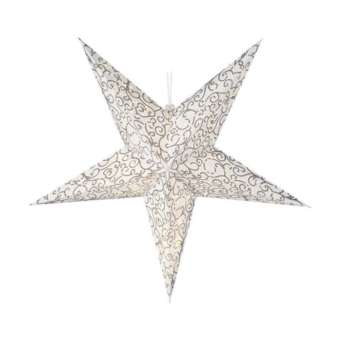 Estrella de papel con 10 LEDs, 60cm, función fija, requiere 2 pilas AA