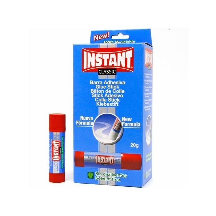 Instant Pegamento en Barra Classic 20g sin Disolventes para Papel, Cartón y Fotos (24 Unidades) (24 Unidades)