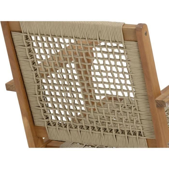 Sillón Bajo Merida Individual de Madera Acacia con Certificación FSC y Resina Trenzada - Color Verde Oliva - 81x67x71 cm 2