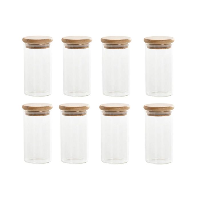 Especiero Basicos DKD Home Decor Transparente Natural 12 x 11 x 31 cm Set de 8 Especiero Basicos DKD Home Decor Transparente Natural 12 x 11 x 31 cm Set de 8