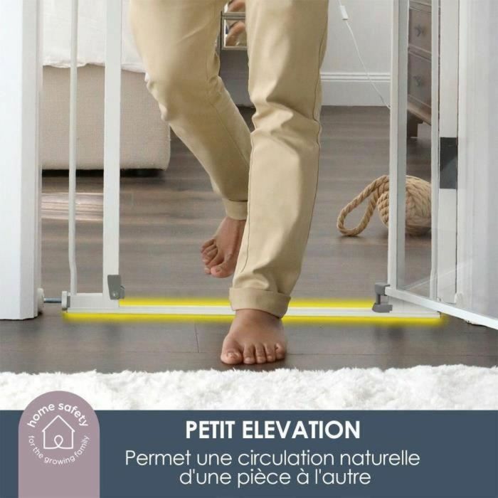 Dreambaby DRE9312742493271 Puerta de Seguridad con Panel Transparente, Función de Retención y Parte Inferior Anticaída, Blanca 4