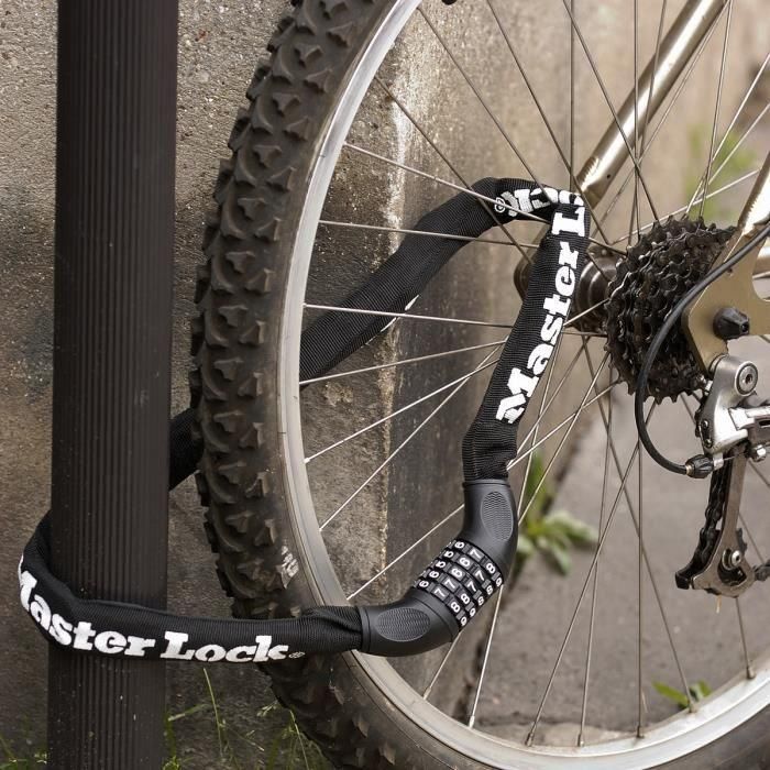 MASTER LOCK Cadena antirrobo para bicicleta - Código de bloqueo 3 MASTER LOCK Cadena antirrobo para bicicleta - Código de bloqueo 3