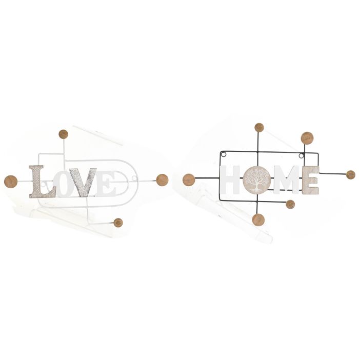 DKD Home Decor Perchero Boho Blanco Negro 6 Unidades 5 x 30 x 51 cm 0 DKD Home Decor Perchero Boho Blanco Negro 6 Unidades 5 x 30 x 51 cm 0