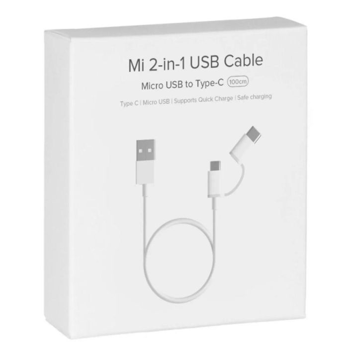 Xiaomi Cable 2 en 1 USB A a Micro USB y USB Tipo C 1m Blanco SJV4082TY 3