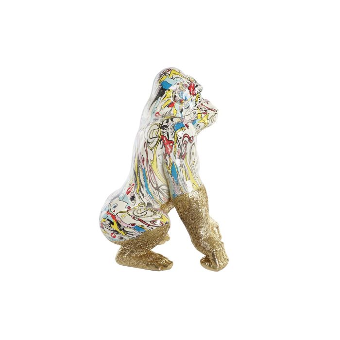 DKD Home Decor Figura Gorila Dorado Multicolor Resina 28.5 x 26.5 x 41 cm 3