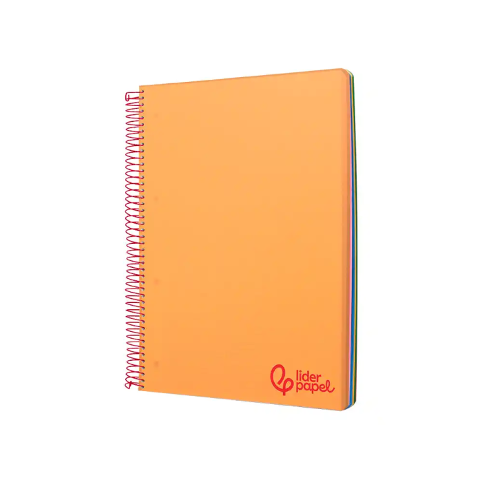Liderpapel Cuaderno espiral A4 Micro Wonder tapa plástico 120 hojas 90gr cuadro 5mm banda 4 taladros color naranja 2
