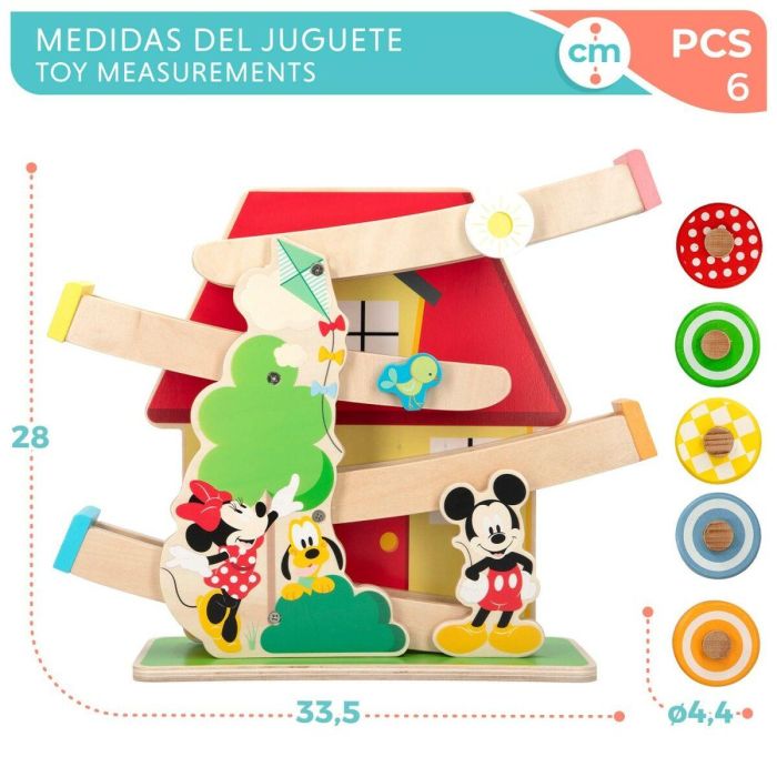 Pista de Madera con Rampas para Coches Disney 5 Piezas 4 Unidades 33,5 x 28 x 9,5 cm 2