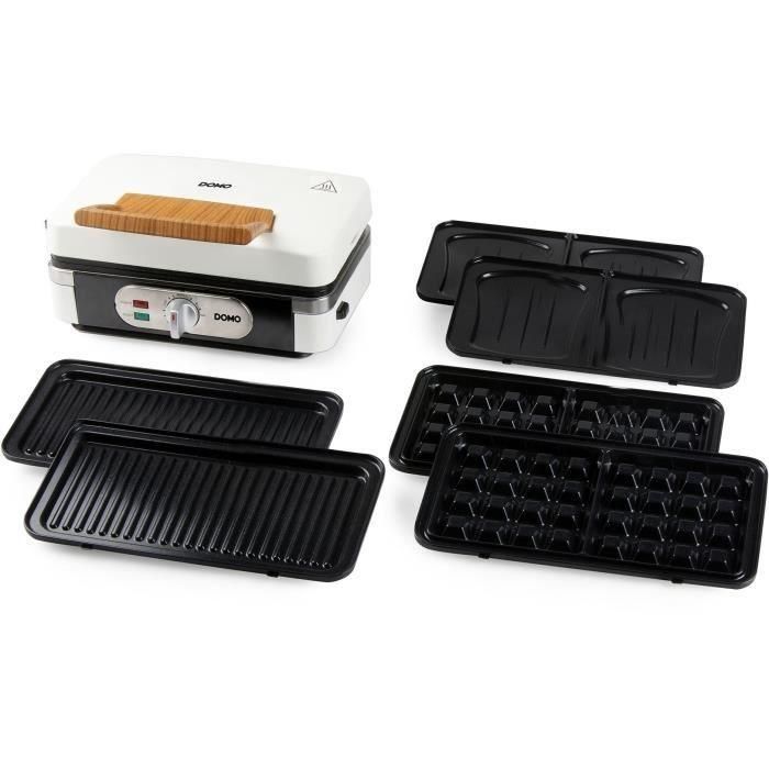 Electrodoméstico 3 en 1 - DOMO - DO9277C - Croquetas, gofres y grill - 1100 W - Blanco 5