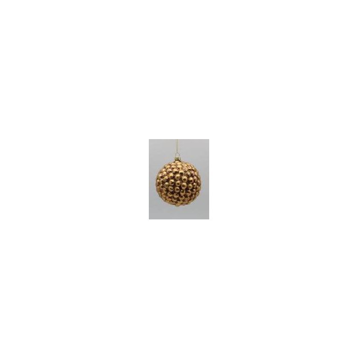 DKD Home Decor Adorno Colgante Navidad Tradicional, Set 12 Unidades para Árbol, Diseño Dorado PVC, 8.5 x 8.5 x 8.5 cm