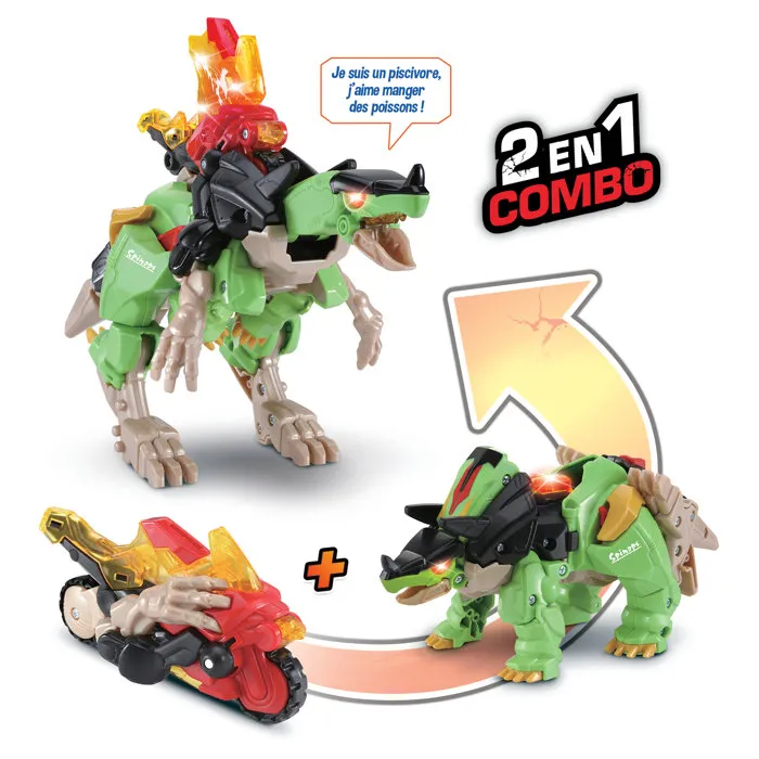 VTech Switch & Go Dinos Spinozauri 2 en 1 Superespinosaurio Multicolor, VTE3417765822056 - Idioma Francés