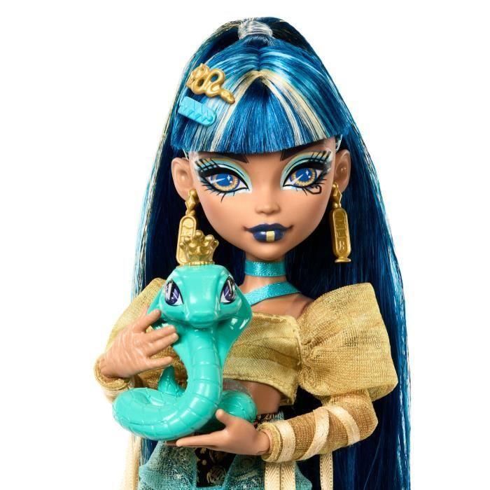 Monster High Hxh74 Muñeca Fabulosa Cleo De Nile Atuendo Real de Faraón con Mascota Hissett y Accesorios - Mattel 2