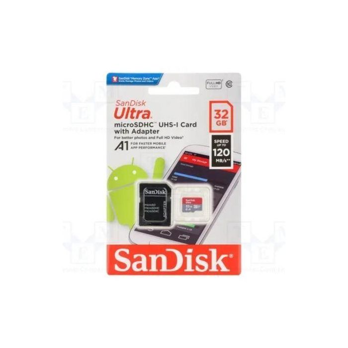 Sandisk Ultra memory card 32 GB MicroSDHC Class 10 Ultra, 32 Sandisk Ultra memory card 32 GB MicroSDHC Class 10 Ultra, 32