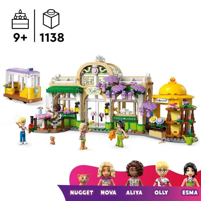 Lego Friends 42671 Cafetería y puesto de flores - Set de construcción para niñas de 9 años 1