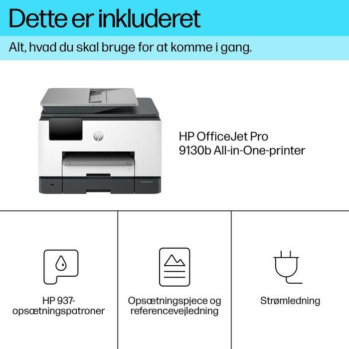 HP OfficeJet Pro 9130b Impresora Multifunción Inyección Tinta Térmica Color A4, Wifi, Dúplex (impresión/escaneo), ADF, 25ppm, Pantalla Táctil 16
