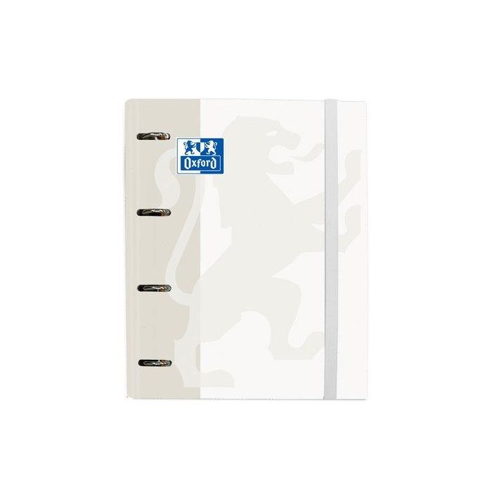 Oxford Carpeta Anillas 4 X 35 mm Classic Europeanbinder C-Recambio 100H A4+ 5x5 Tapa Extradura Blanco, Compatible con SCRIBZEE