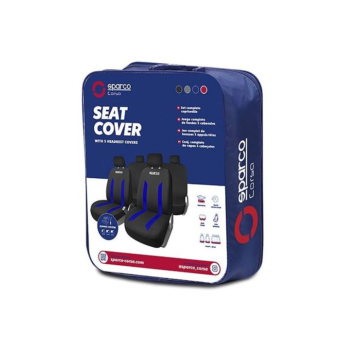 Fundas para Asientos de Coche Sparco Sabbia Negro/Azul 1