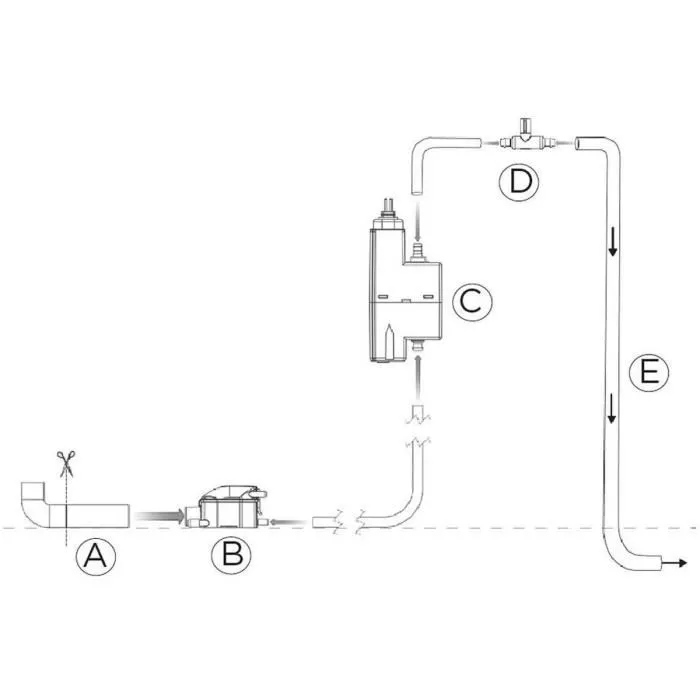 Sfa Sanicondens Clim Pack S Bomba de Elevación de Condensados Kit Completo Conducto Blanco 21 dBA 3