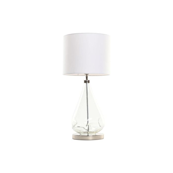 DKD Home Decor Lámpara de Sobremesa Estilo Orgánico Moderna de Cristal, Algodón y Lino, Transparente y Crudo, 30x65x30 cm, E27 DKD Home Decor Lámpara de Sobremesa Estilo Orgánico Moderna de Cristal, Algodón y Lino, Transparente y Crudo, 30x65x30 cm, E27
