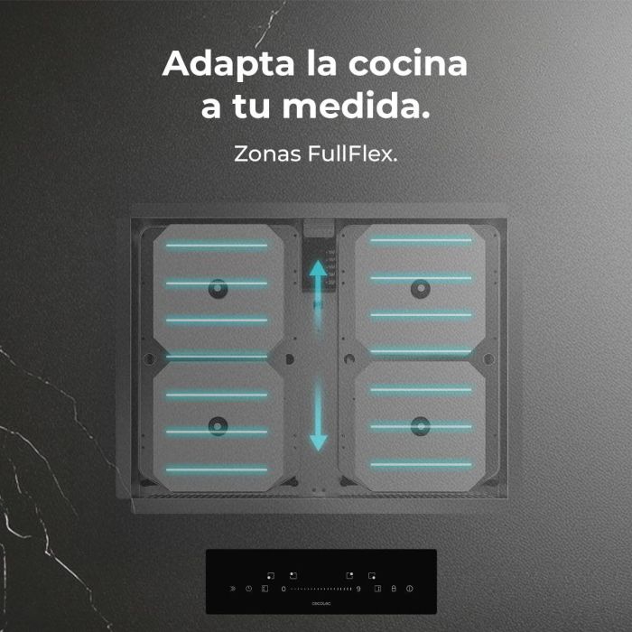 Cecotec Placa de inducción integrable Squad I 4300 7200W FullFlex negra mate Booster 4