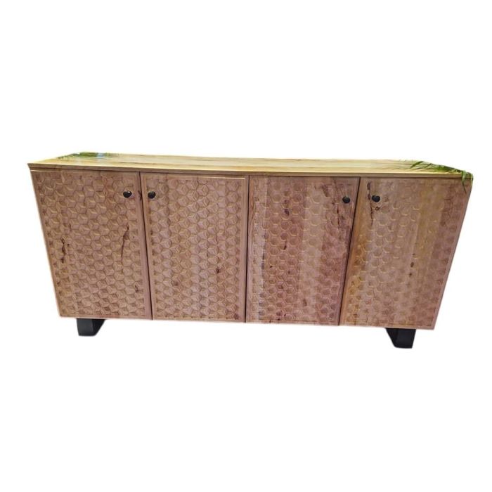 DKD Home Decor Buffet Moderno de Acacia y Metal para Salón Comedor, Mueble Aparador de 170 cm Ancho x 40 cm Largo x 80 cm Alto