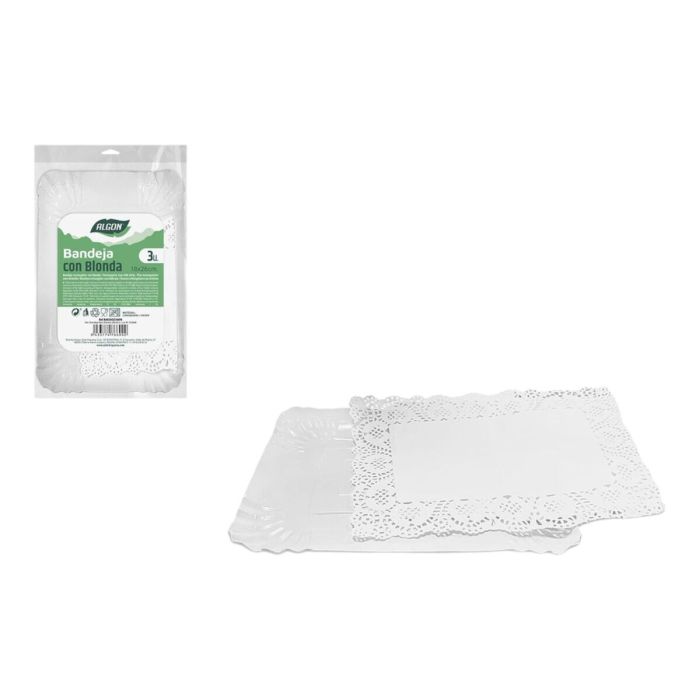 Set de bandejas para Alimentos Algon Rectangular 18 x 26 cm 3 Piezas (24 Unidades) 1 Set de bandejas para Alimentos Algon Rectangular 18 x 26 cm 3 Piezas (24 Unidades) 1