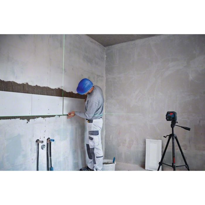 Bosch GCL 2-50 G + RM 10 Láser combinado de líneas y puntos de plomada verdes, alta visibilidad, protección IP64, 15 m de alcance para líneas 11 Bosch GCL 2-50 G + RM 10 Láser combinado de líneas y puntos de plomada verdes, alta visibilidad, protección IP64, 15 m de alcance para líneas 11