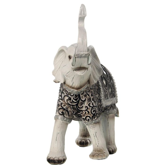 Figura Decorativa Alexandra House Living Blanco Plástico Elefante 12 x 26 x 27 cm 1